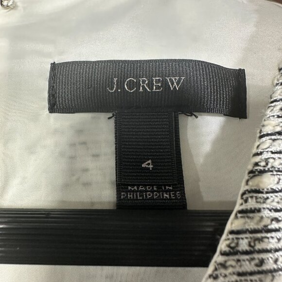 J Crew Dress Womens 4 Gray Belted Tweed Cap Sleeve E9495 NO BELT Back Zip Lined - Picture 3 of 6